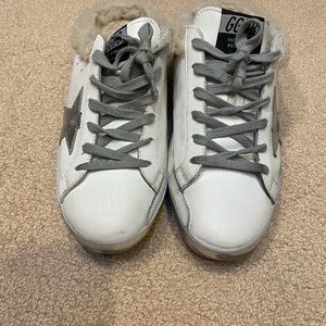 Authentic Golden Goose Sabot Shearling Slides